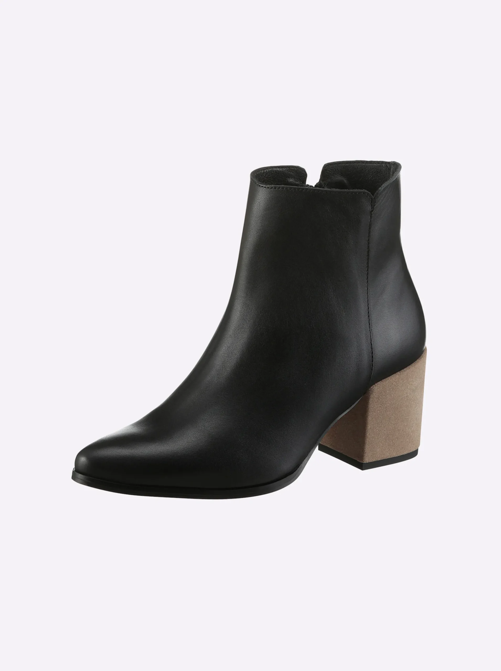 Stiefeletten|Stiefel|heine Stiefelette schwarz-taupe