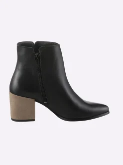Stiefeletten|Stiefel|heine Stiefelette schwarz-taupe