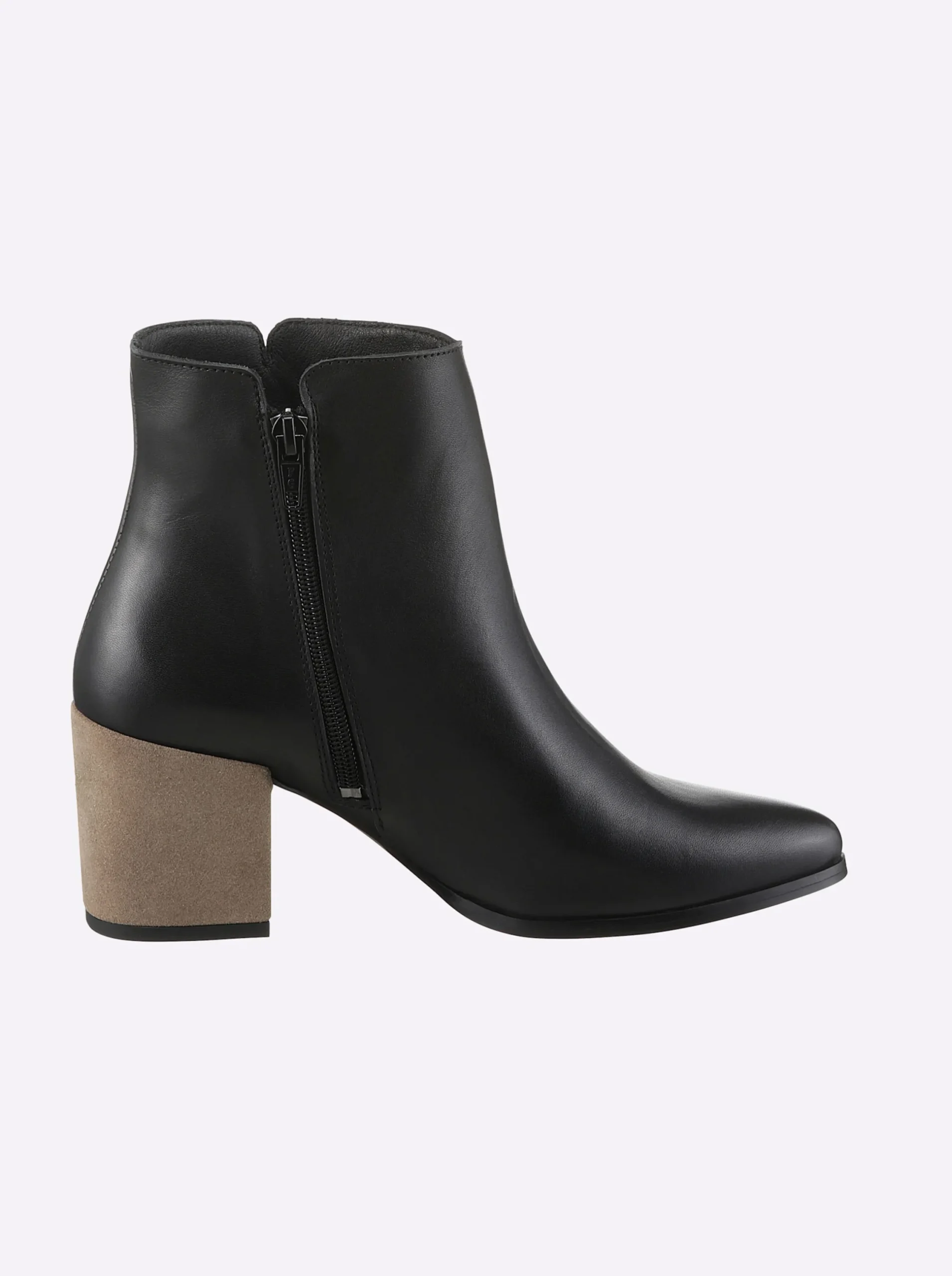 Stiefeletten|Stiefel|heine Stiefelette schwarz-taupe