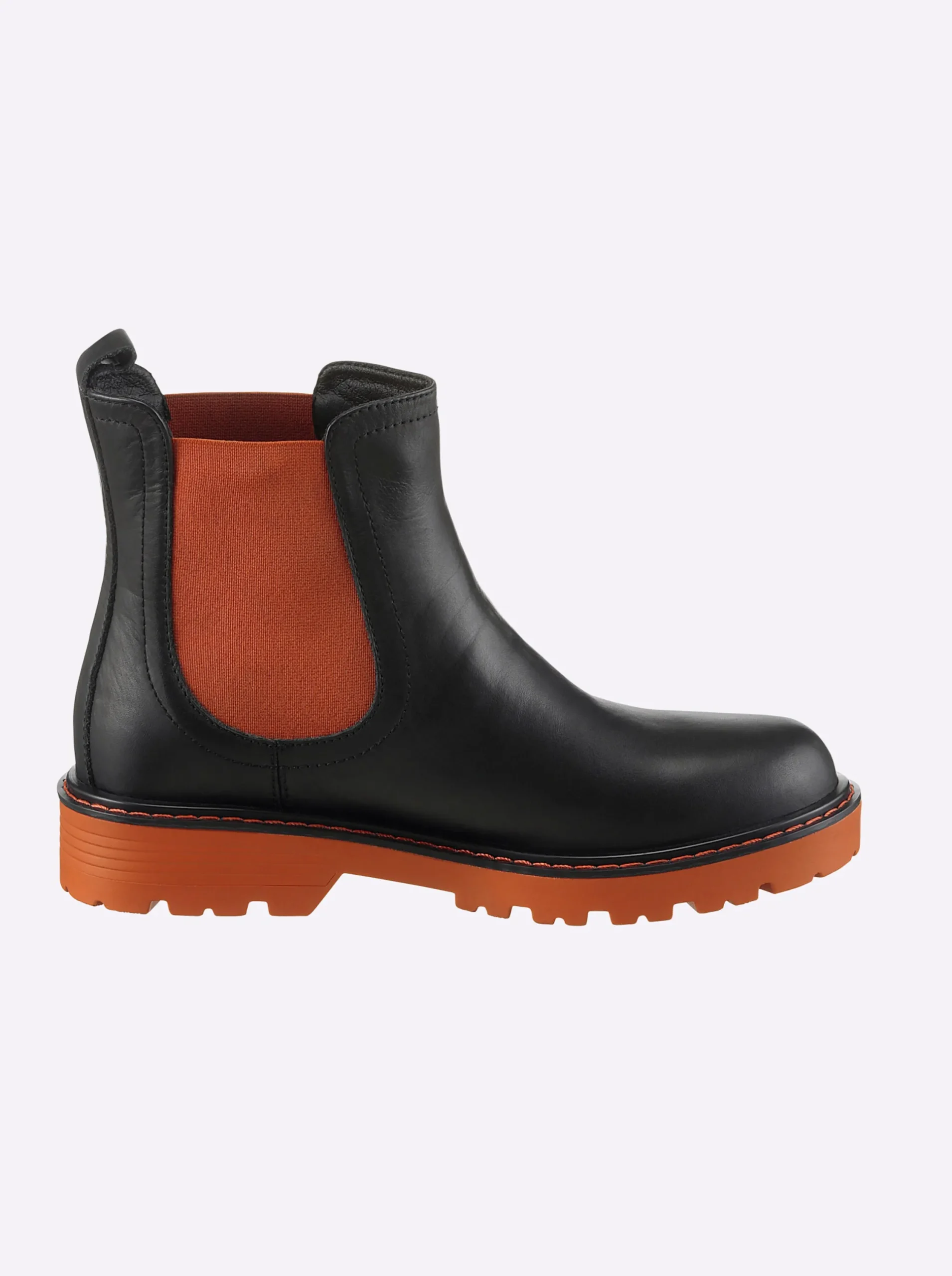 Stiefeletten|Stiefel|heine Stiefelette schwarz-orange