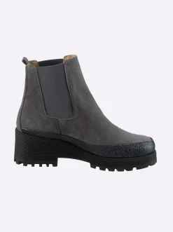 Stiefeletten|Stiefel|heine Stiefelette grau-bleu-metallic
