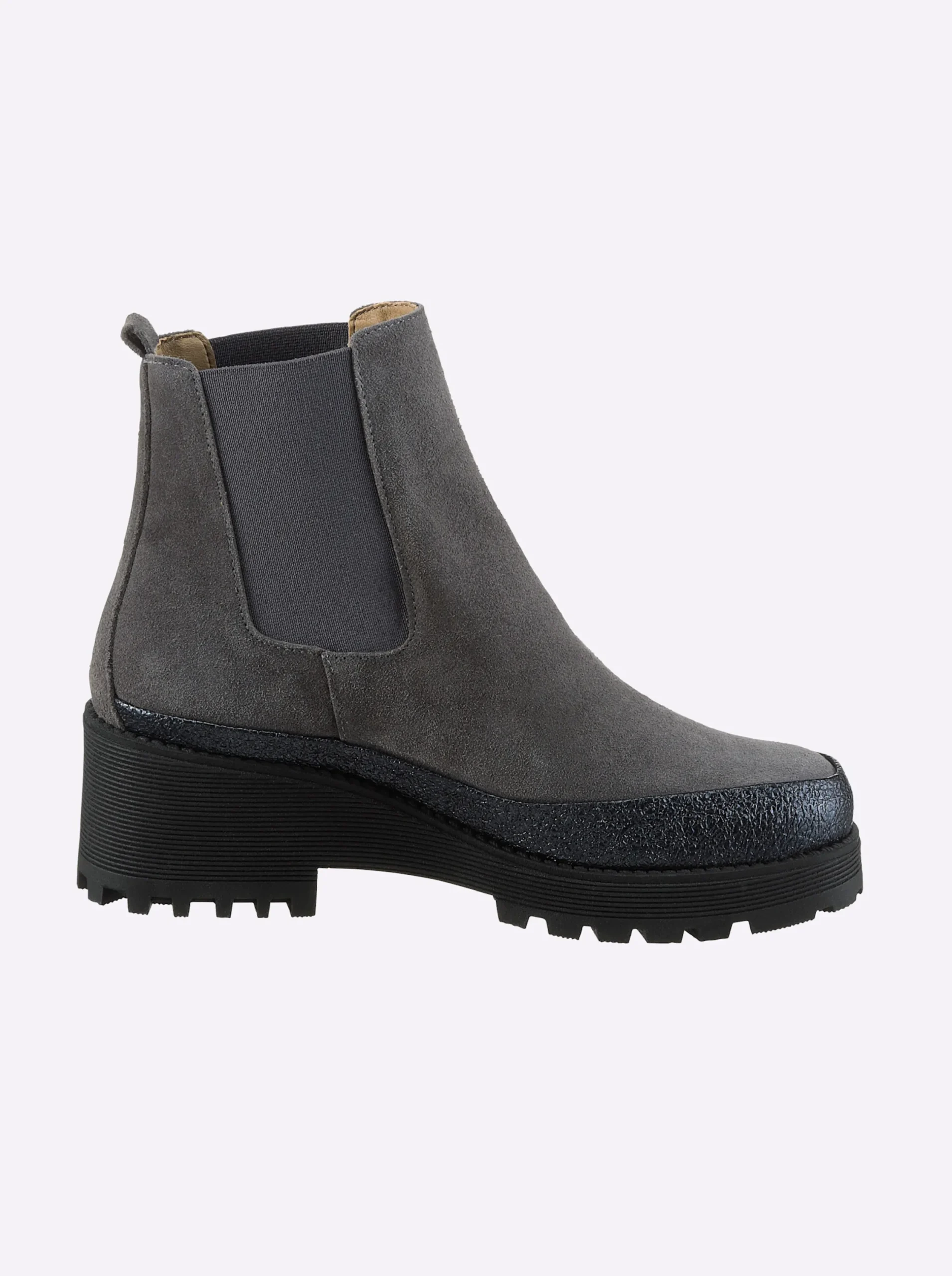 Stiefeletten|Stiefel|heine Stiefelette grau-bleu-metallic