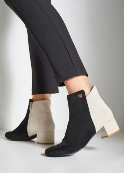 Stiefeletten|Stiefel|LASCANA Stiefelette schwarz/creme