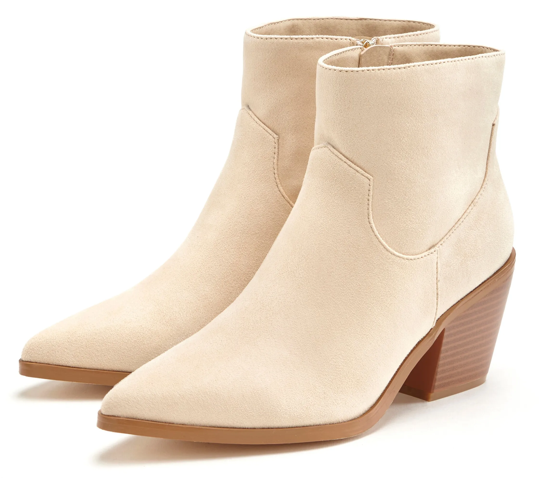 Stiefeletten|Stiefel|LASCANA Stiefelette beige