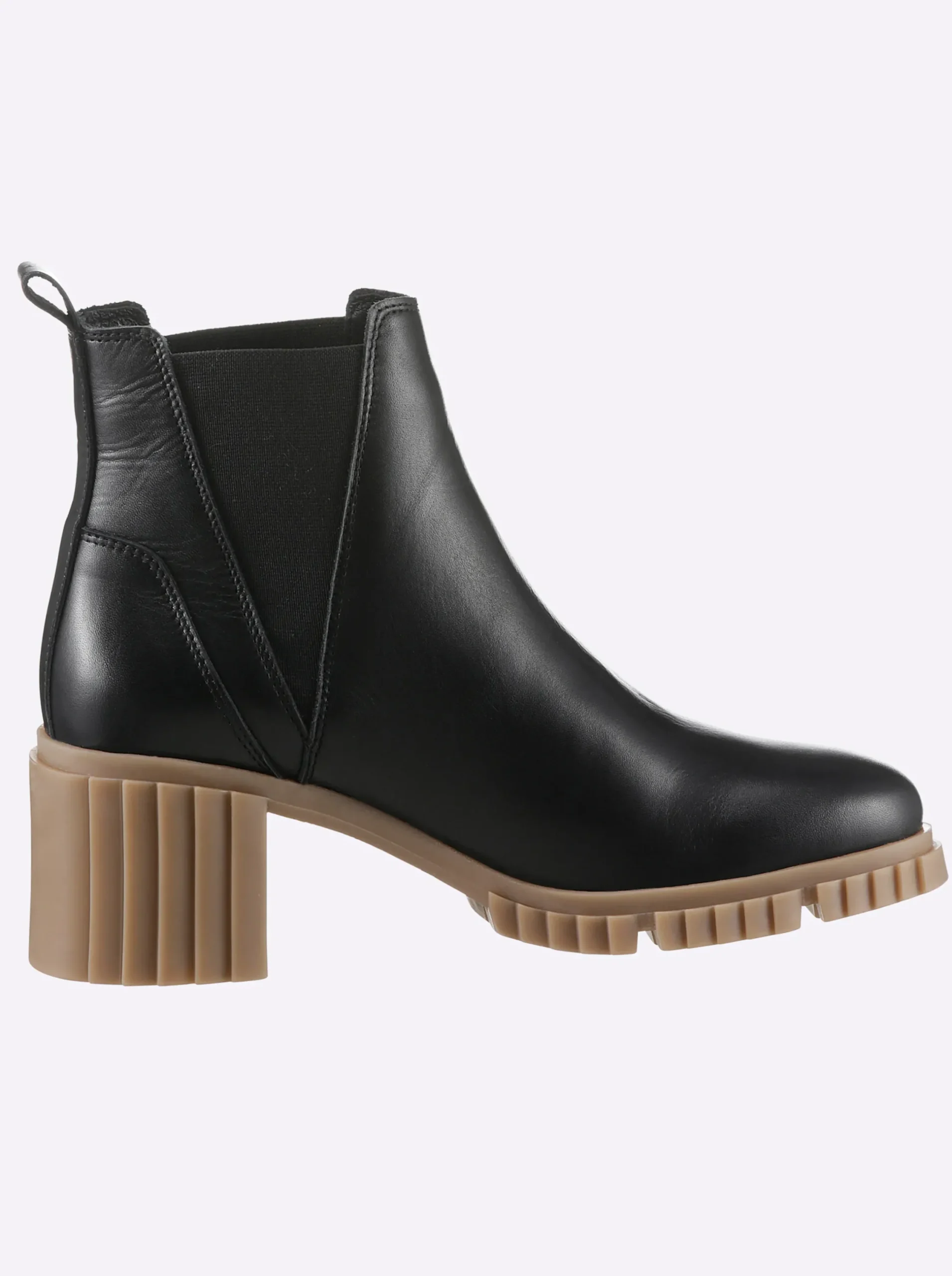 Stiefeletten|Stiefel|heine Stiefelette schwarz-camel