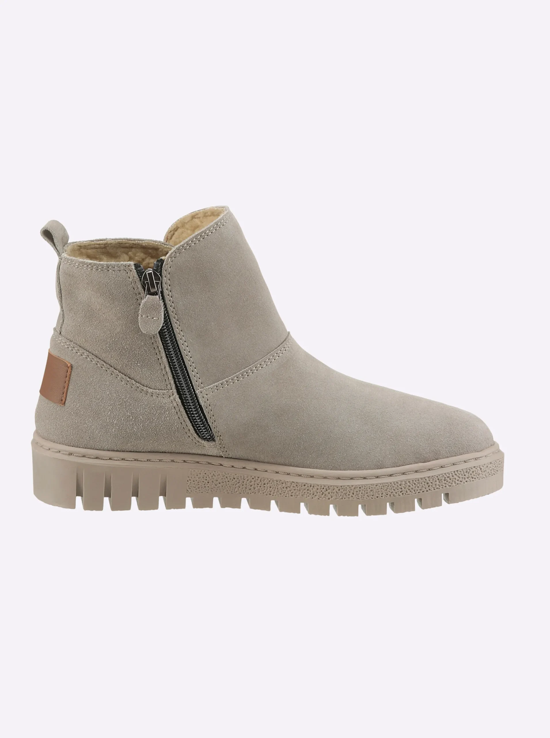Stiefeletten|Stiefel|airsoft modern+ Stiefelette mit seitlichem Reißverschluss taupe