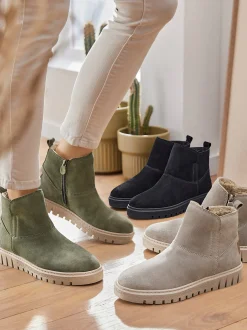 Stiefeletten|Stiefel|airsoft modern+ Stiefelette mit seitlichem Reißverschluss oliv