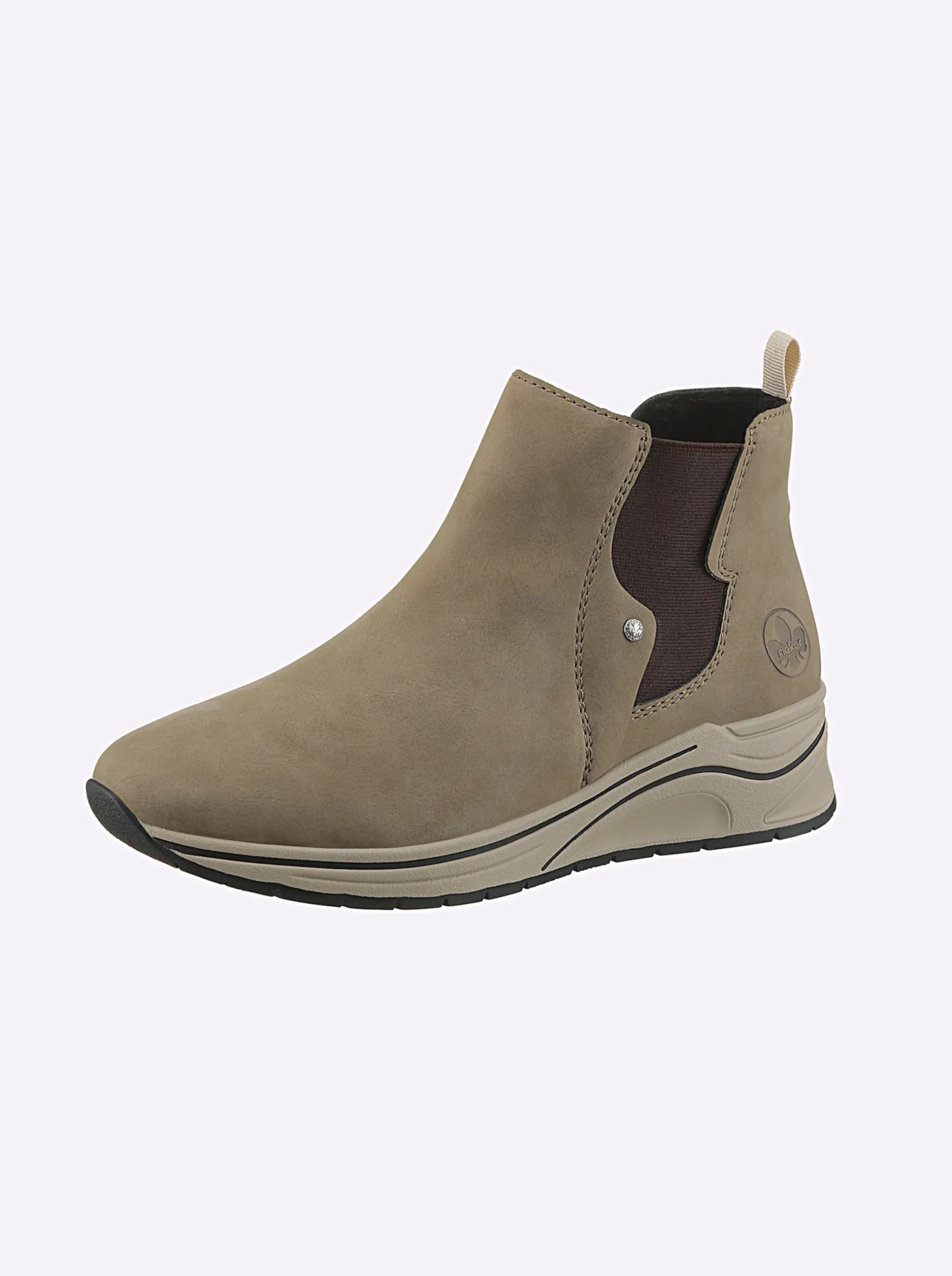 Stiefeletten|Stiefel|Rieker Stiefelette mit Wechselfußbett sesam