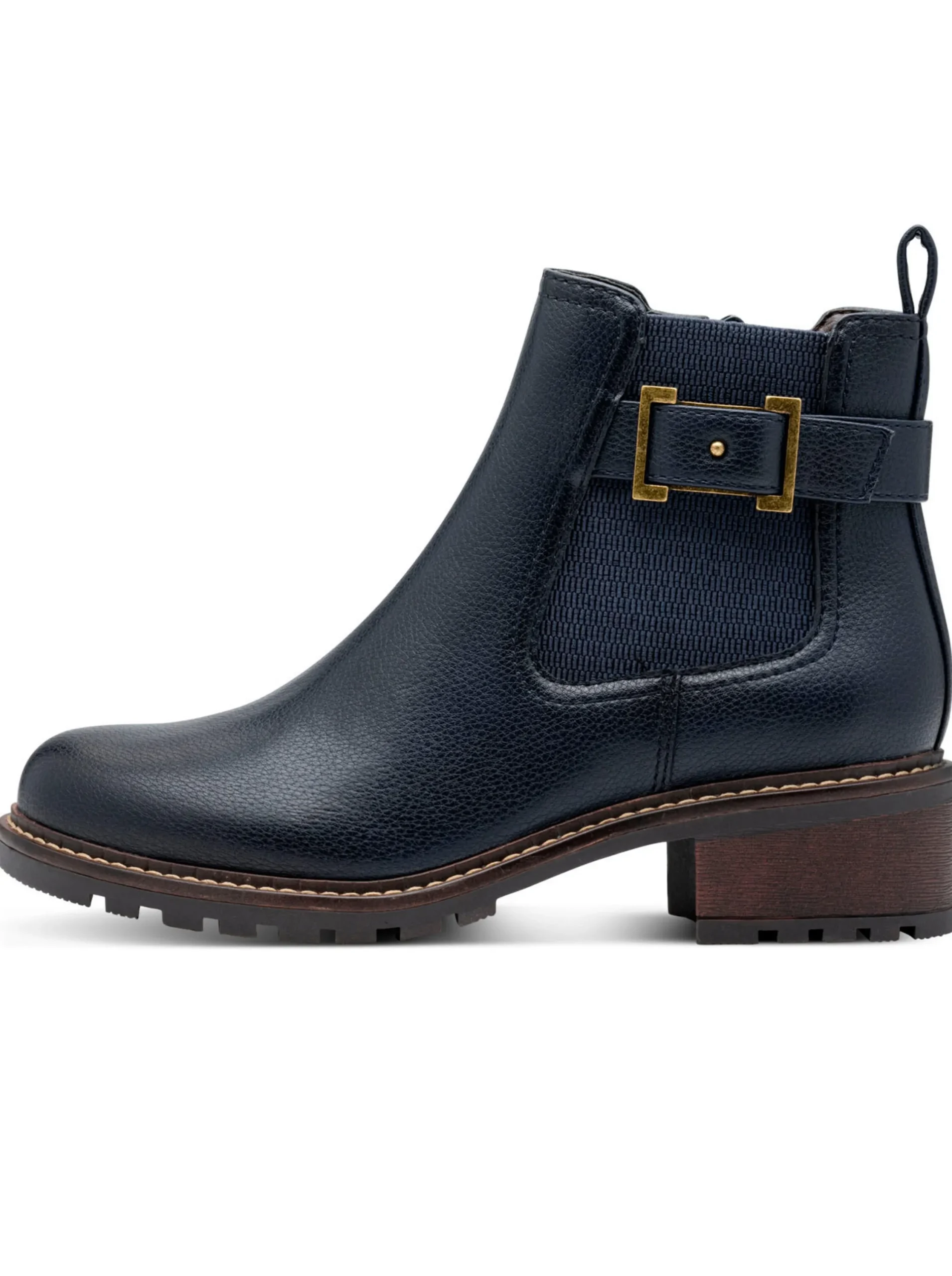 Stiefeletten|Stiefel|Jana Stiefelette mit Zierriegel nachtblau