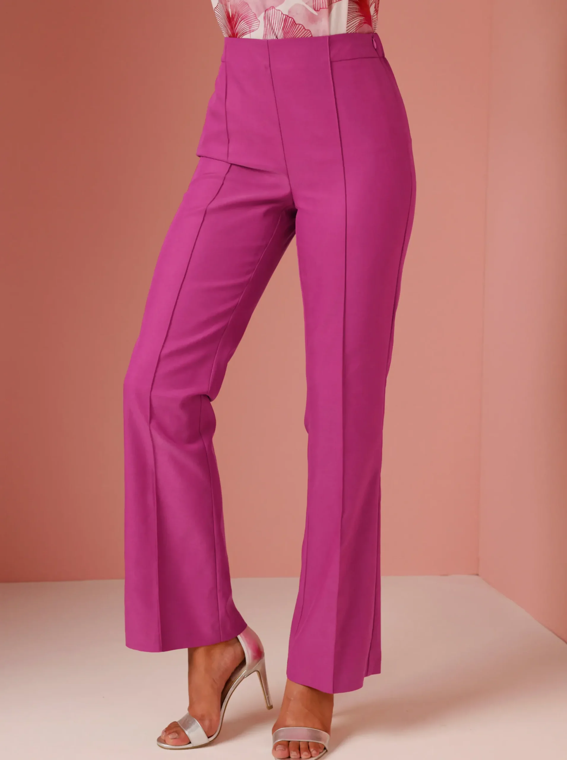 Hosen|CREATION L PREMIUM Stoffhose mit weitem Bein, Lyocell-Qualität magenta