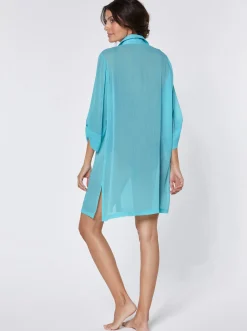 Strandkleider|Strandmode|feel good Strandbluse aquamarine