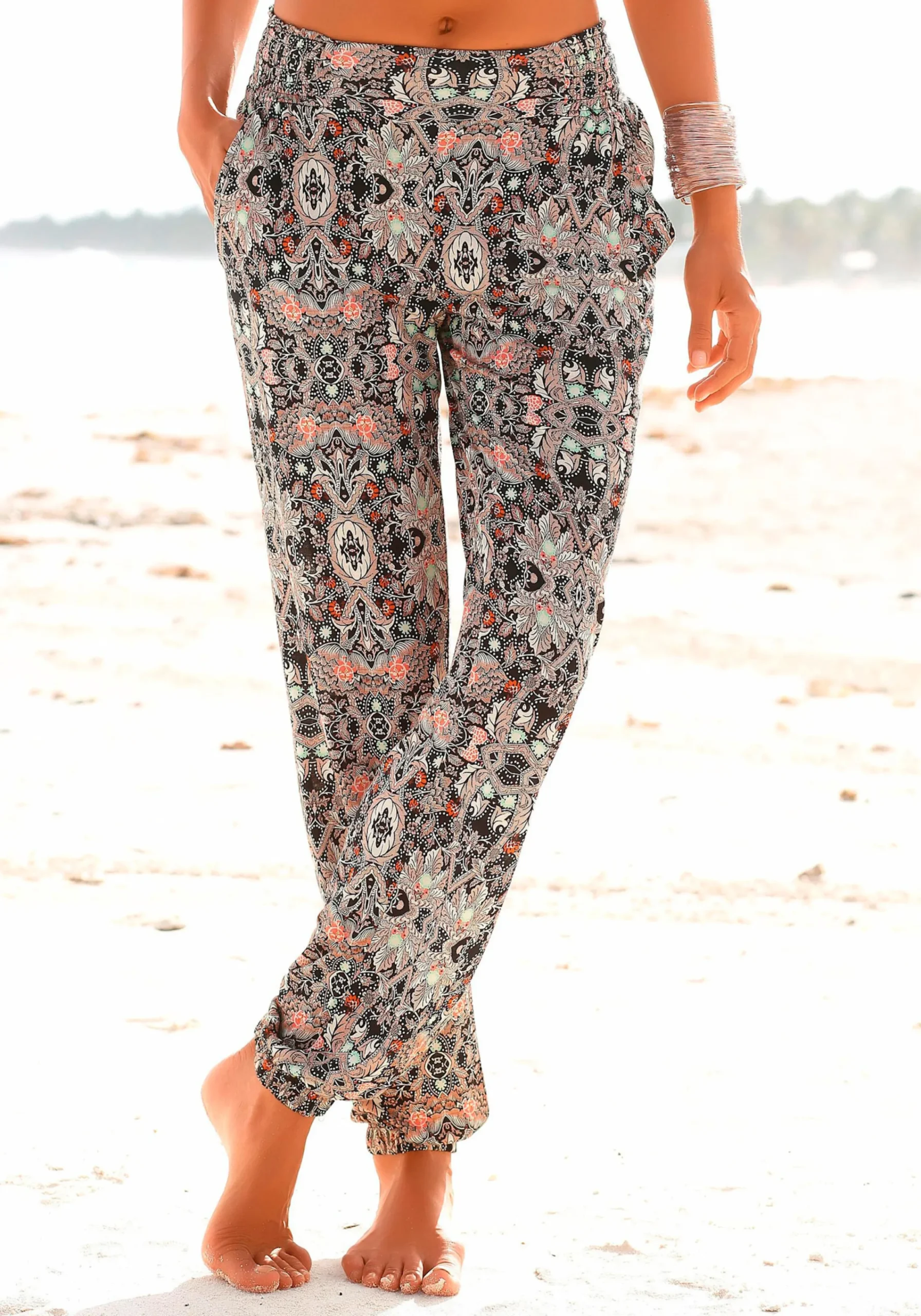 Strandmode|Hosen|s.Oliver Strandhose marine-bedruckt