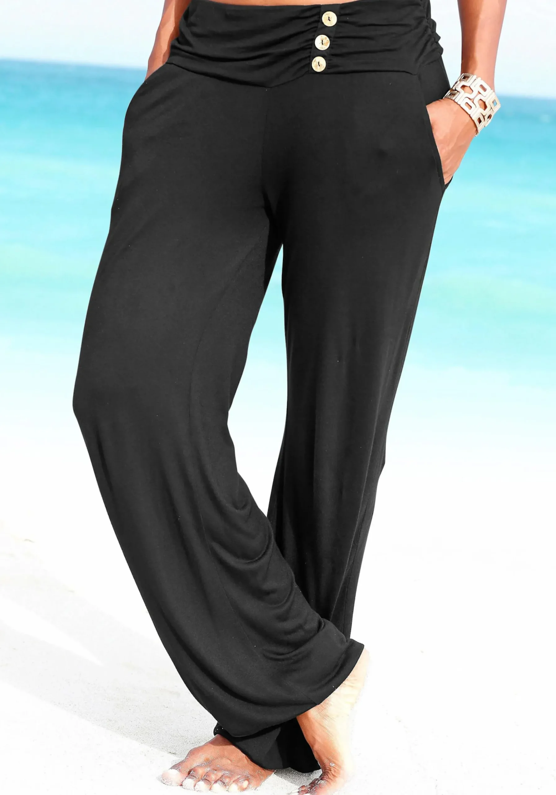 Strandmode|LASCANA Strandhose schwarz