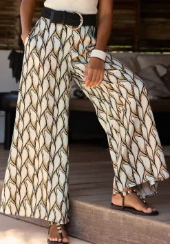 Hosen|LASCANA Strandhose beige-khakibedruckt