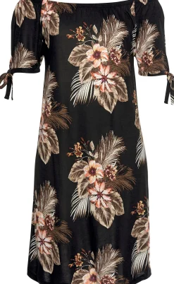 Kleider|Beachtime Strandkleid schwarz-bedruckt