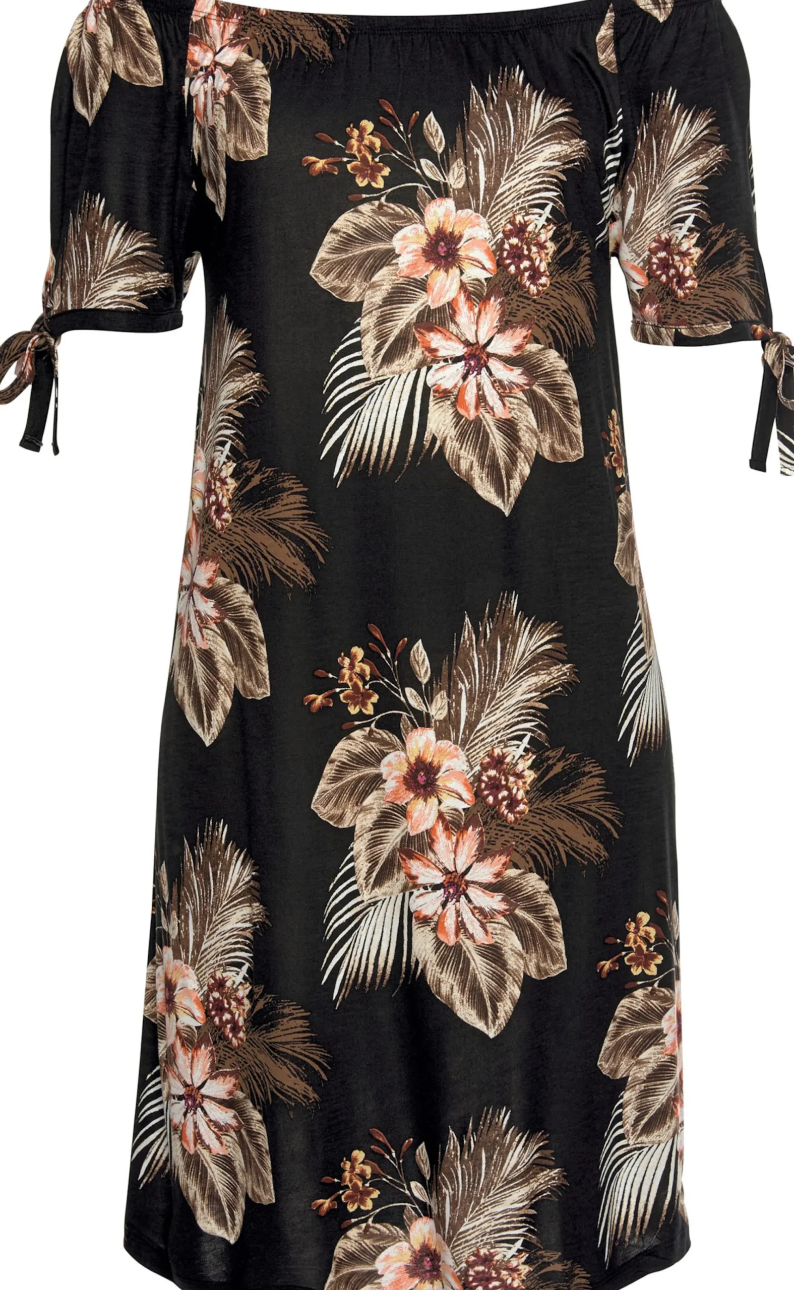 Kleider|Beachtime Strandkleid schwarz-bedruckt