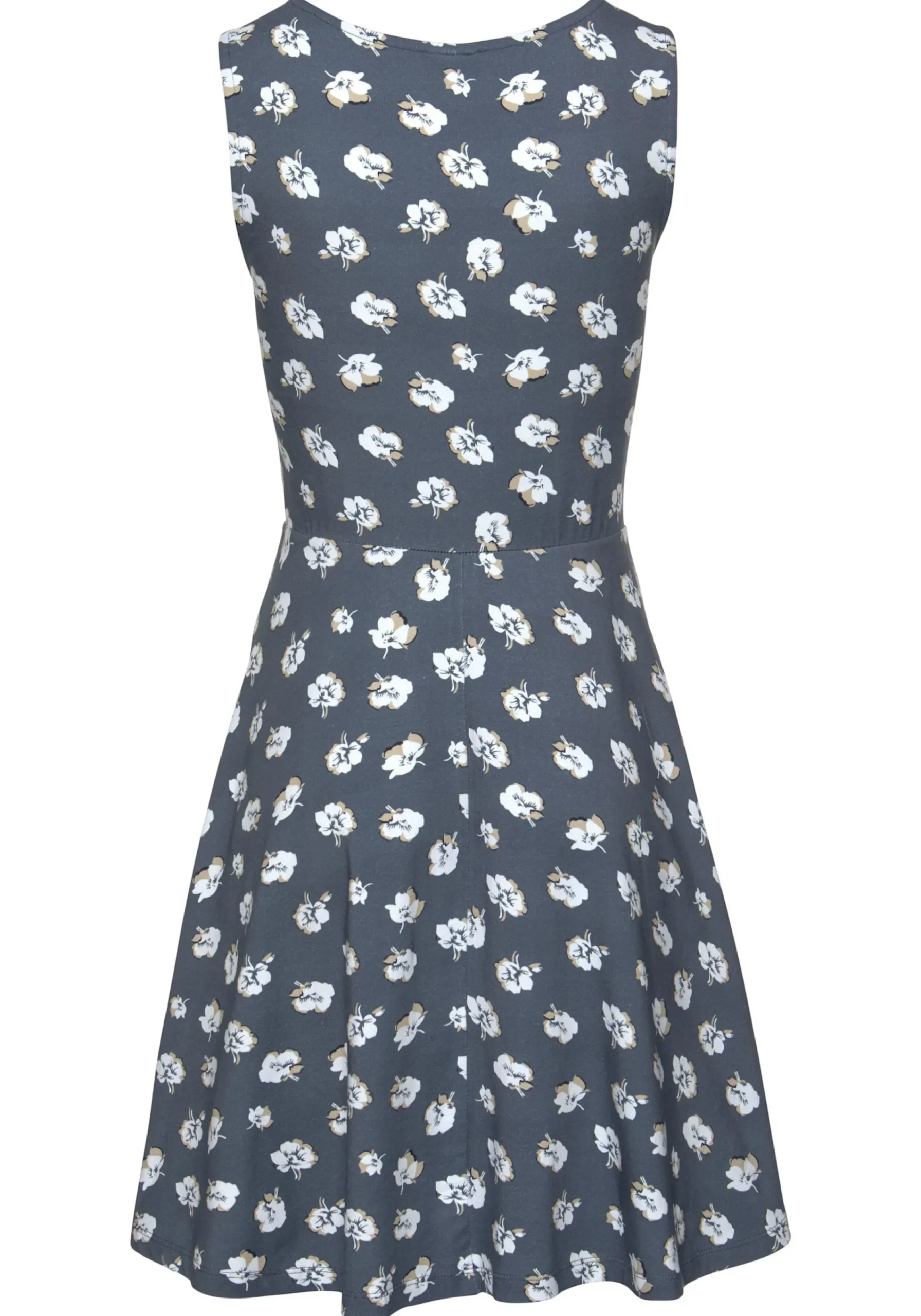Strandkleider|Kleider|Beachtime Strandkleid graublau-bedruckt