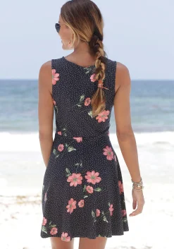 Strandkleider|Beachtime Strandkleid schwarz-rot