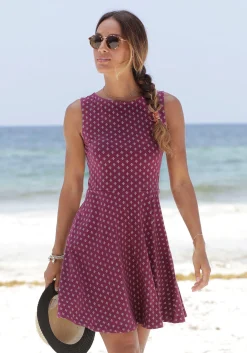 Strandkleider|Kleider|Beachtime Strandkleid bordeaux-weiß
