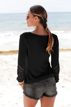 Pullover|LASCANA Strandpullover schwarz