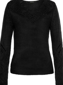 Pullover|LASCANA Strandpullover schwarz