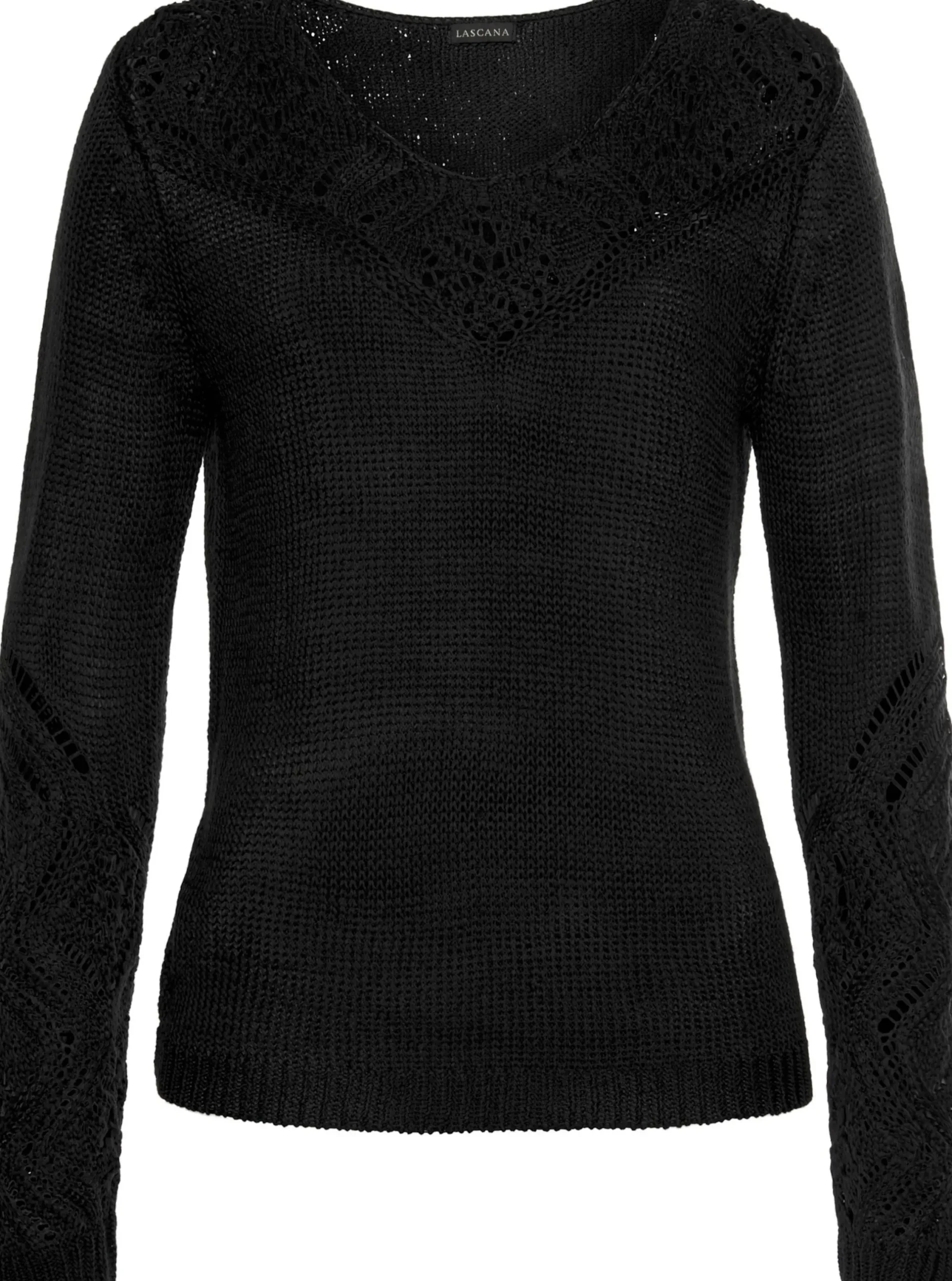 Pullover|LASCANA Strandpullover schwarz