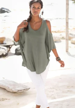 Shirts|LASCANA Strandshirt khaki