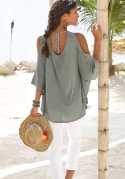 Shirts|LASCANA Strandshirt khaki