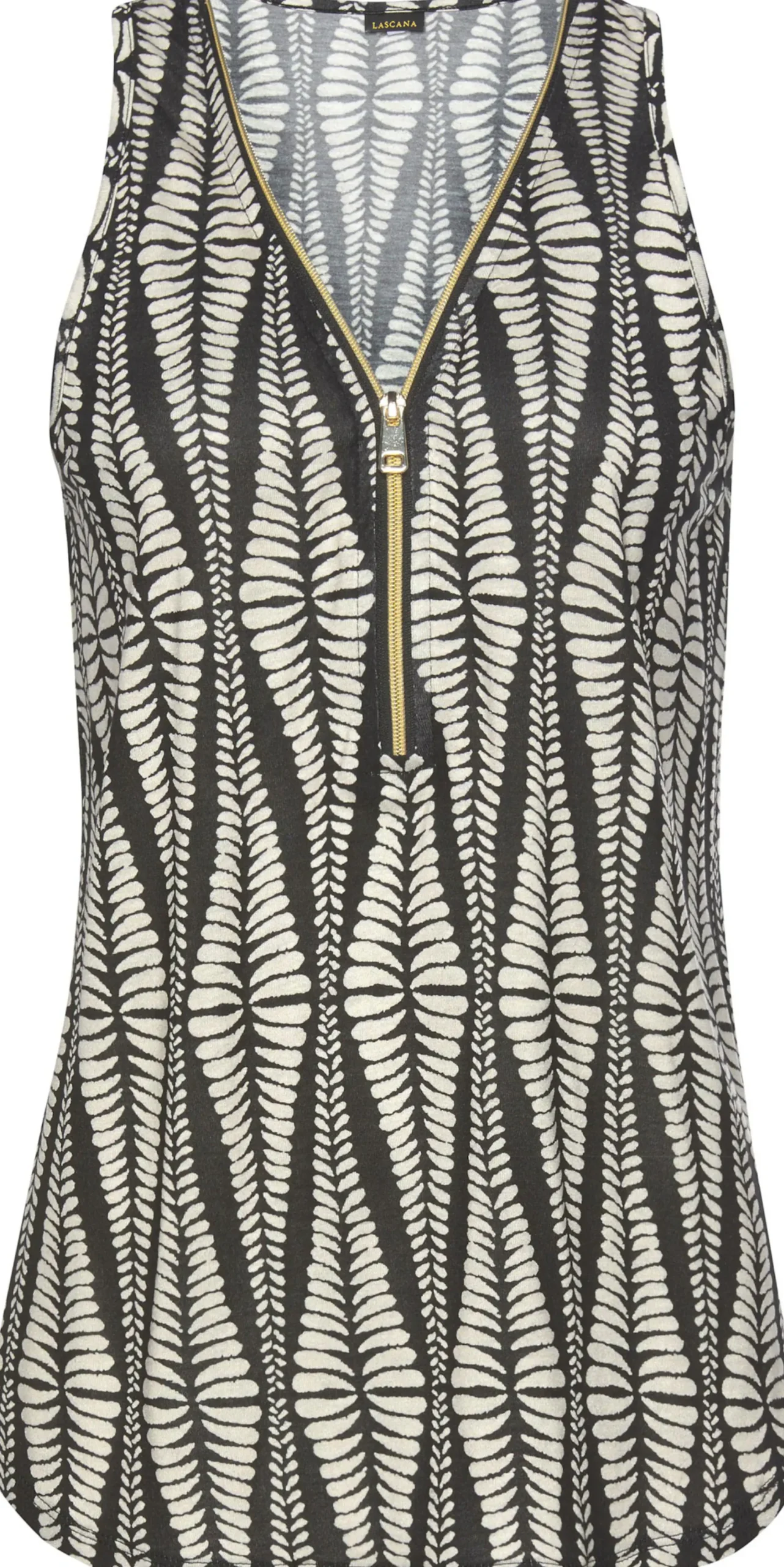 Strandmode|Shirts|LASCANA Strandtop schwarz-sand-bedruckt