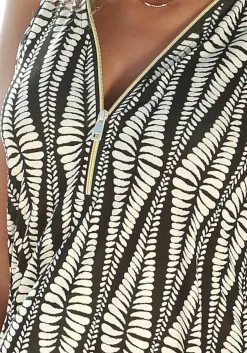 Strandmode|Shirts|LASCANA Strandtop schwarz-sand-bedruckt