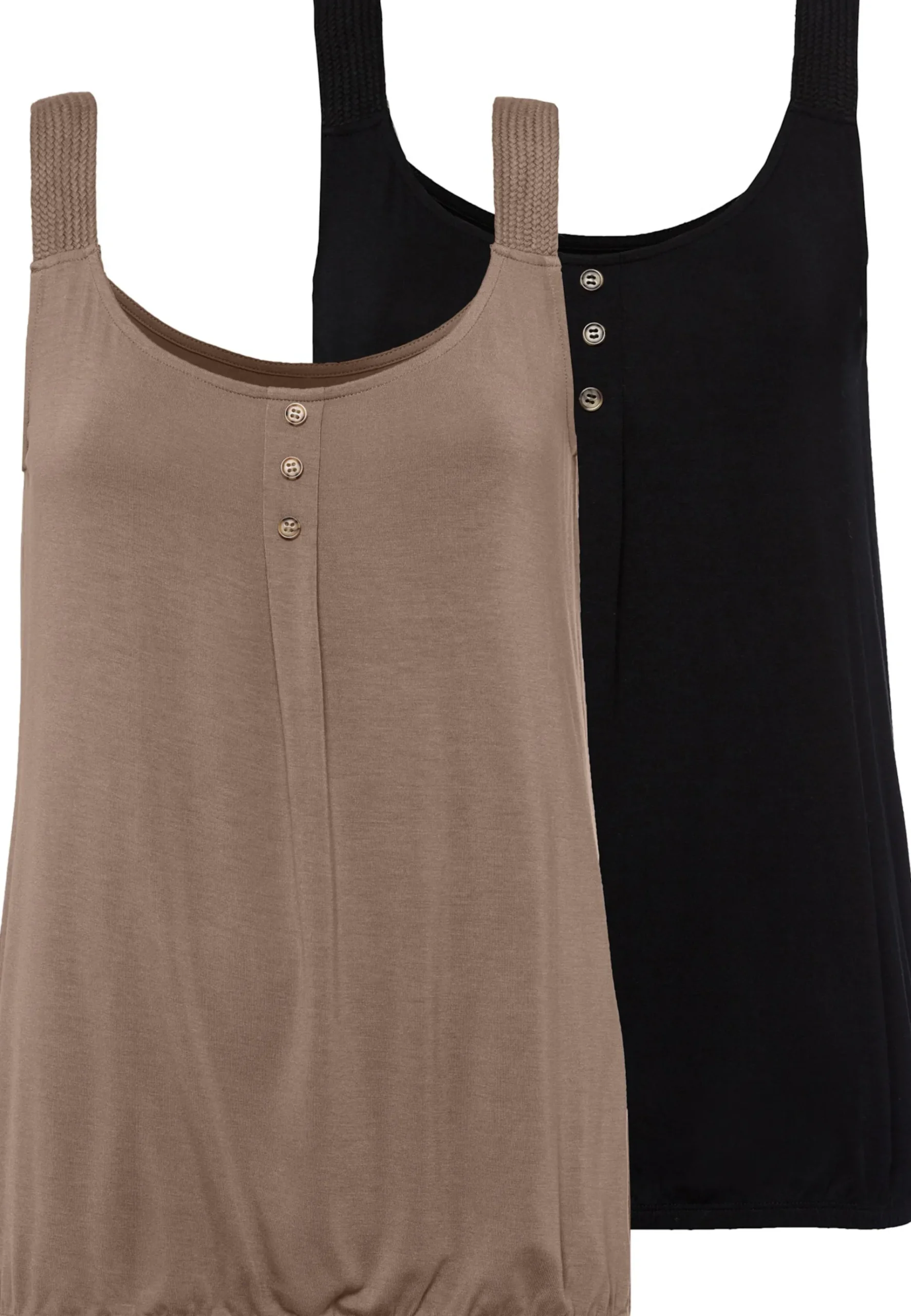 Strandmode|LASCANA Strandtop taupe,schwarz