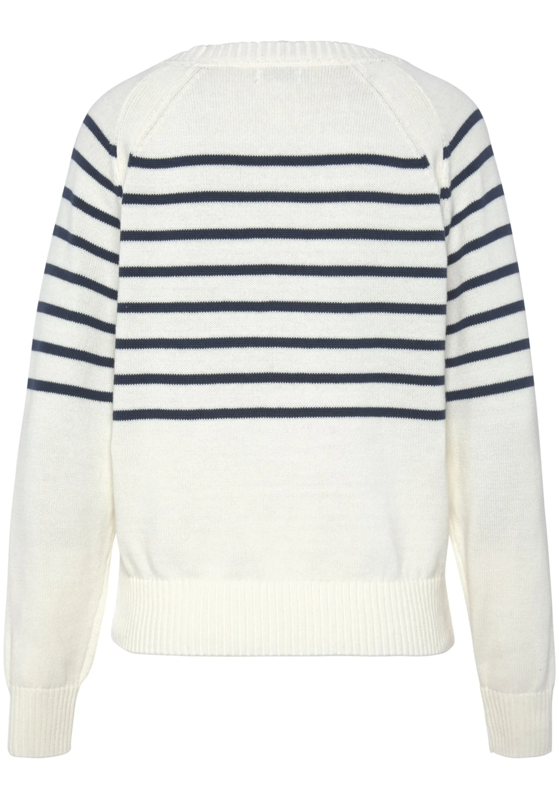 Strandmode|Vivance Streifenpullover weiß-marine