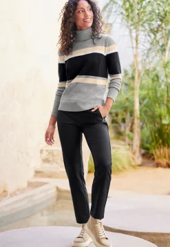 Pullover|heine Streifenpullover grau-schwarz-geringelt