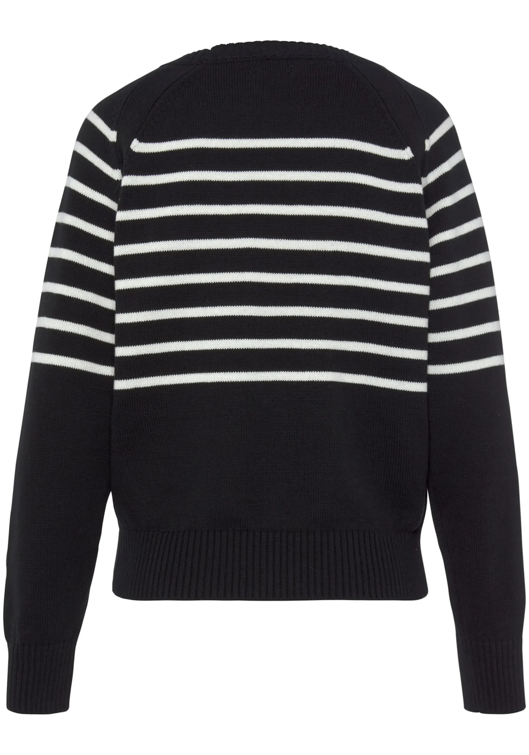 Strandmode|Vivance Streifenpullover schwarz-weiß