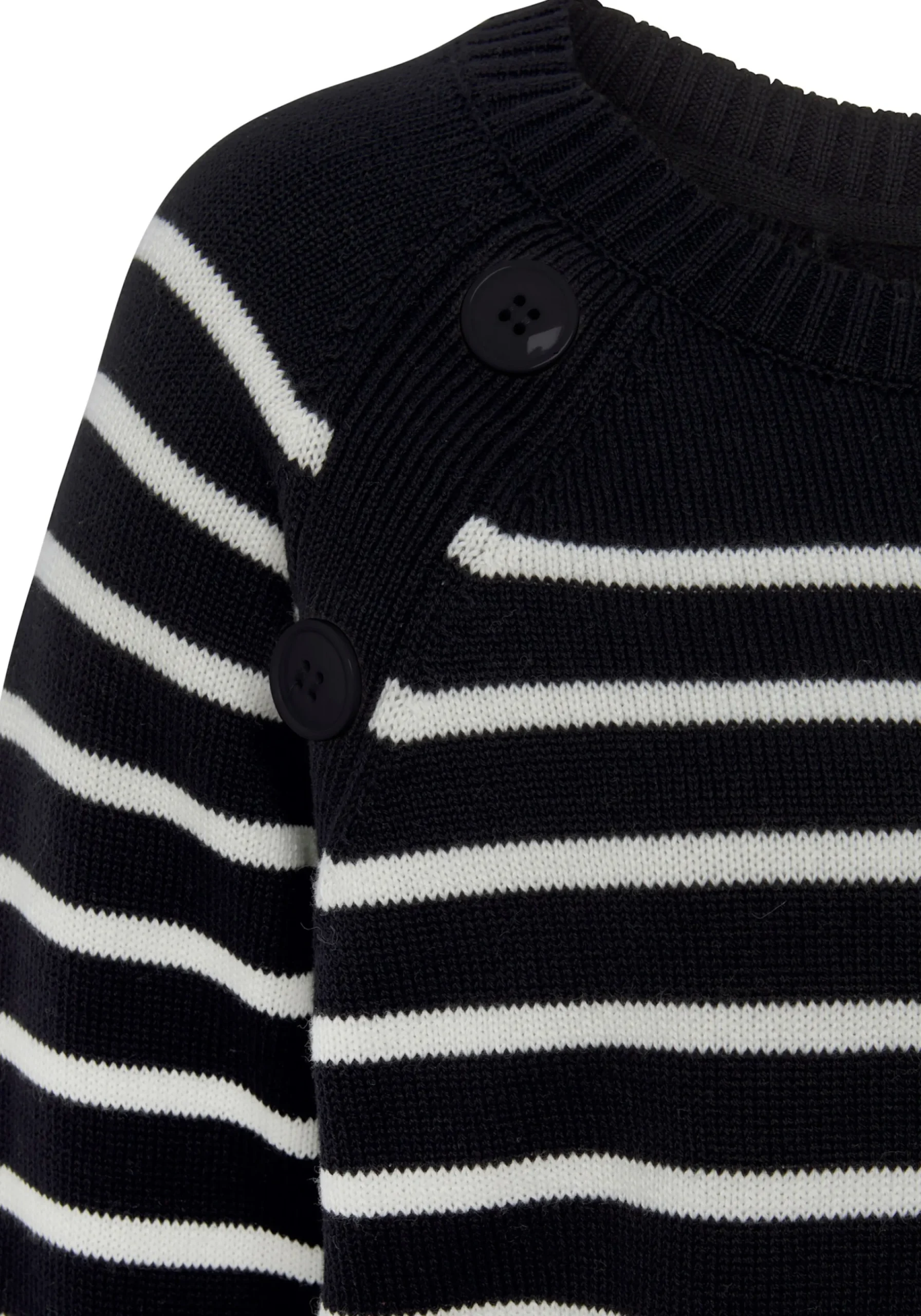 Strandmode|Vivance Streifenpullover schwarz-weiß