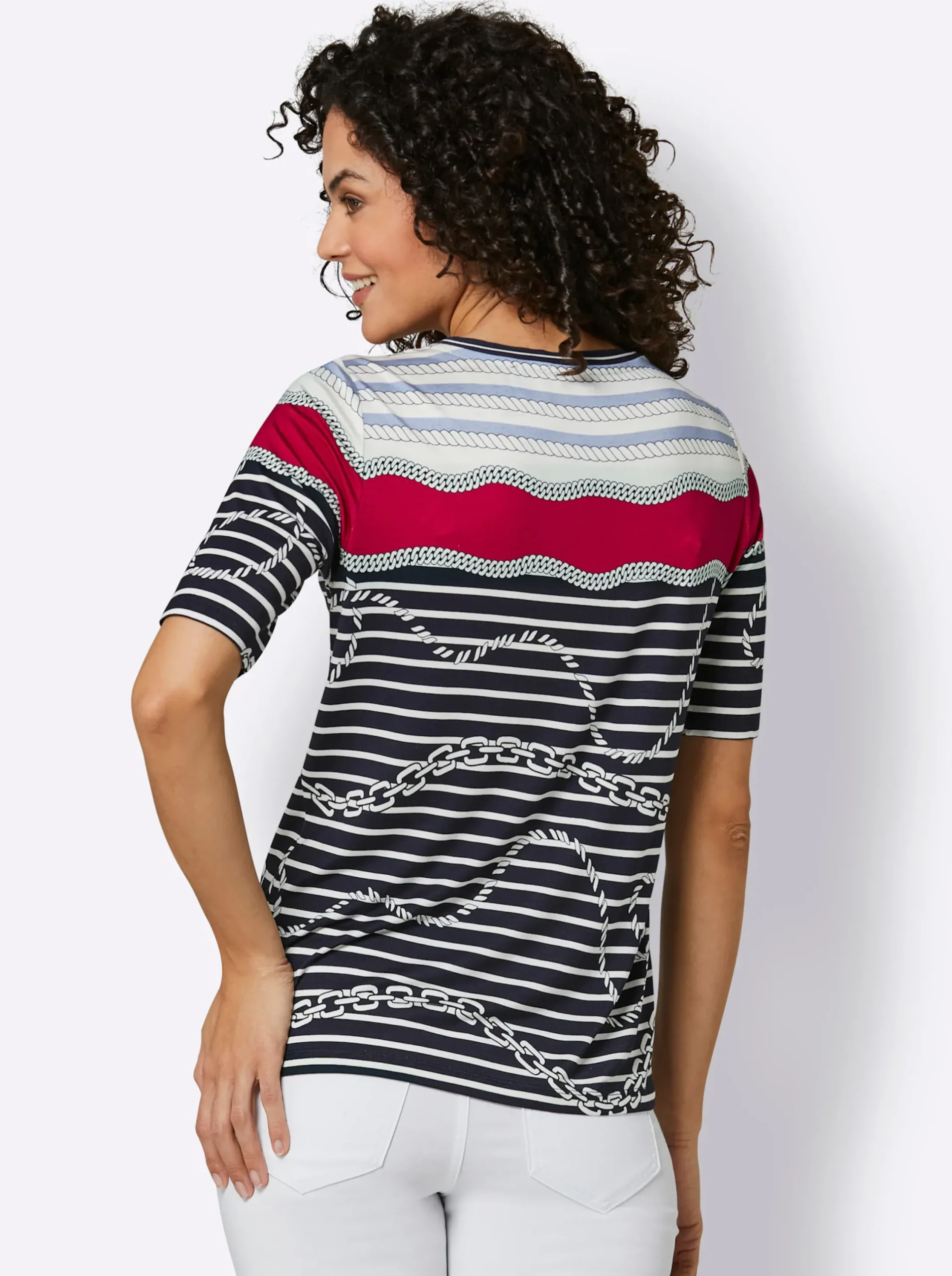 Shirts|CREATION L PREMIUM Streifenshirt marine-rot-geringelt