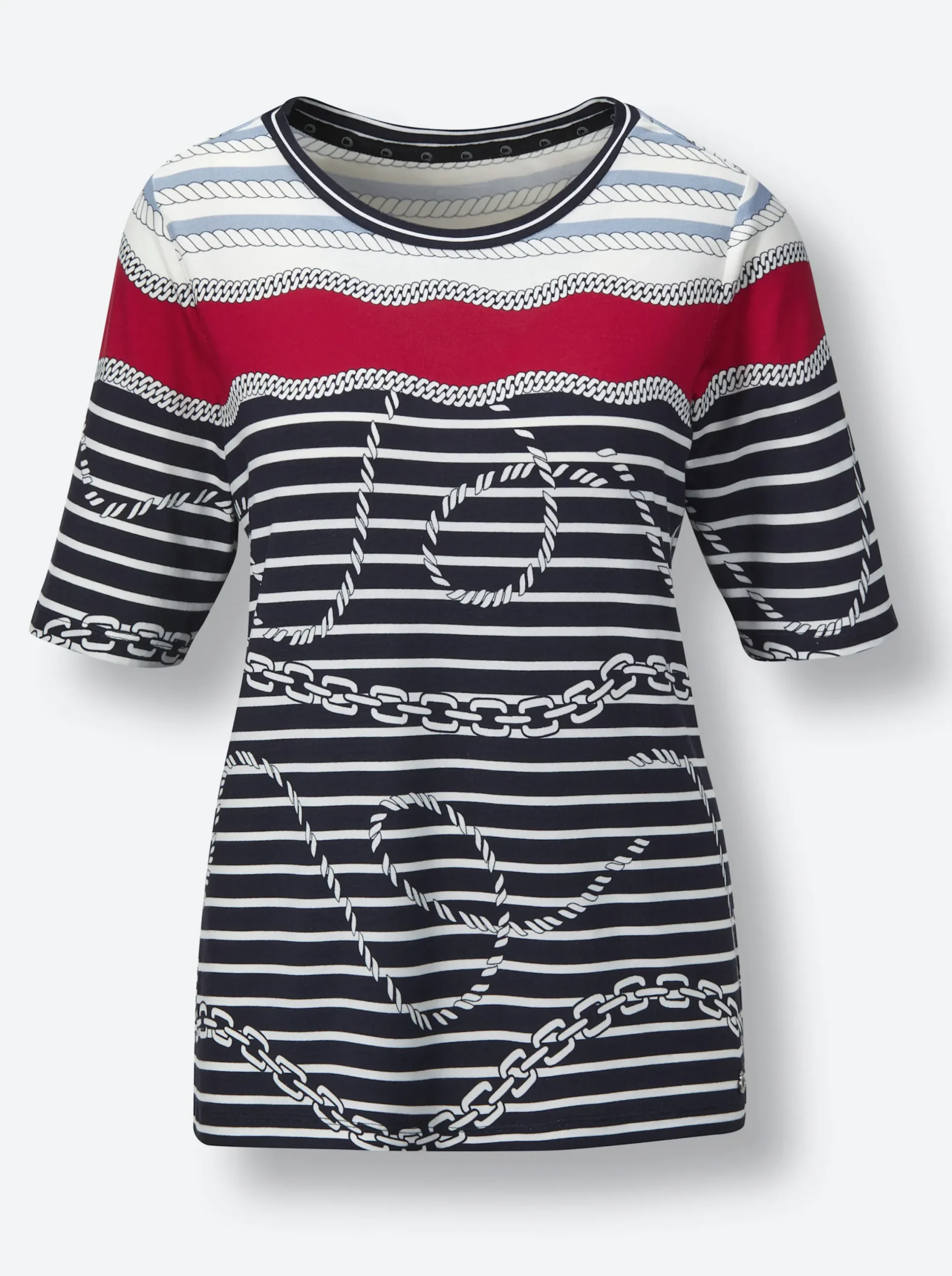 Shirts|CREATION L PREMIUM Streifenshirt marine-rot-geringelt