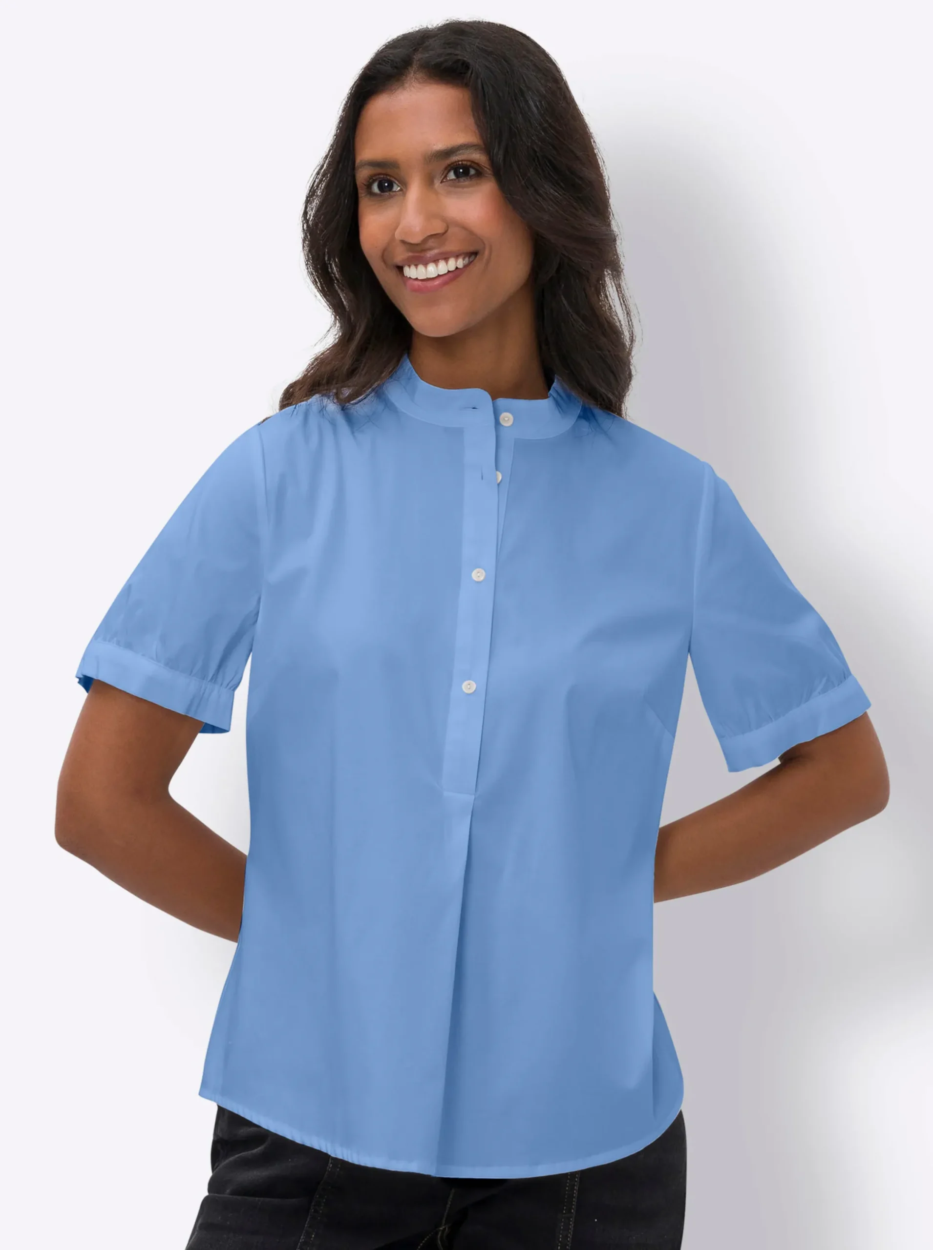 Blusen|heine Stretchbluse himmelblau