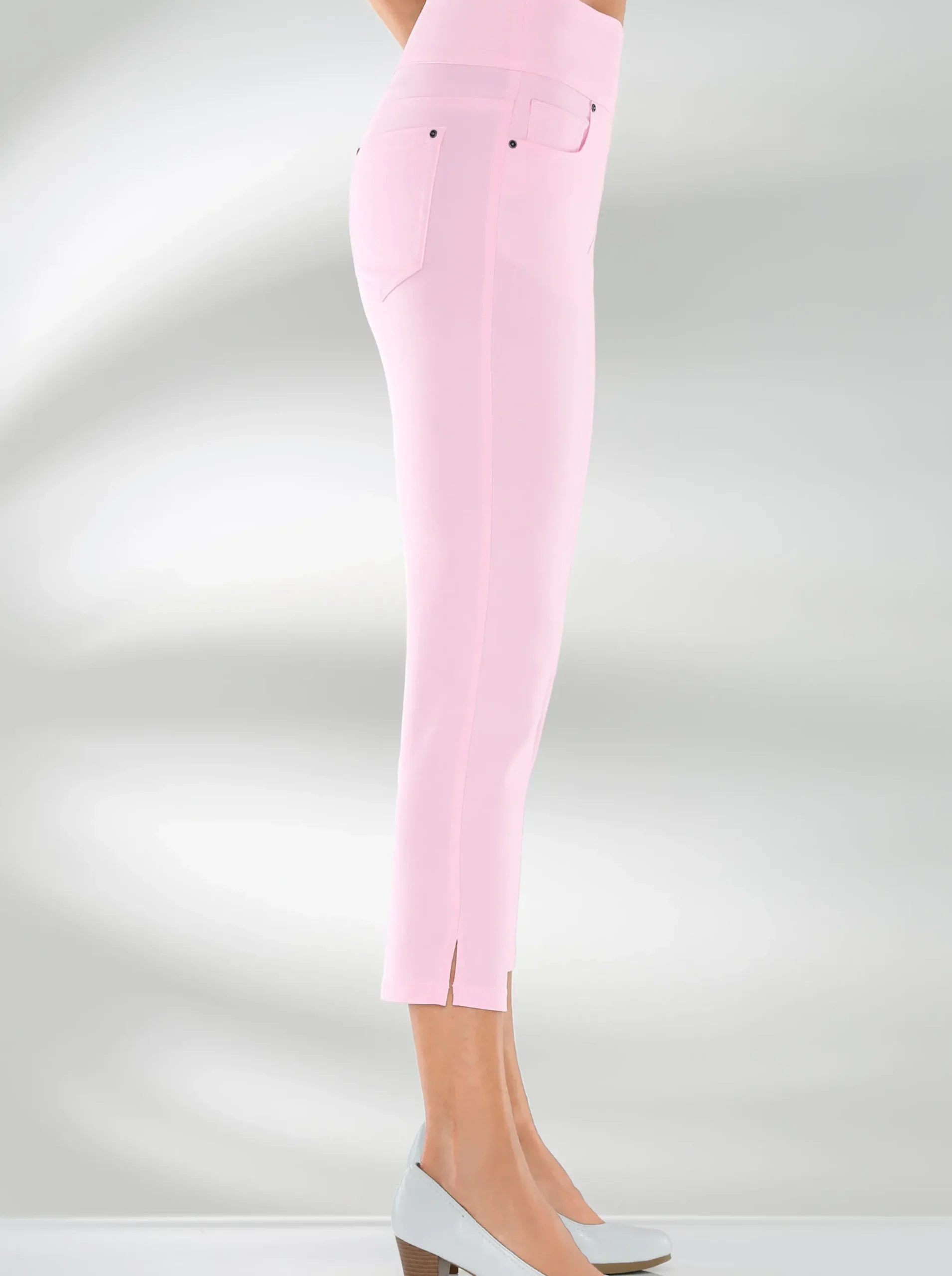 Strandmode| Stretch-Hose in Wadenlänge rosé