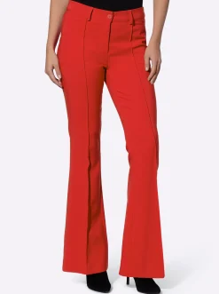 Hosen|heine Stretch-Hose mit Biesen rot