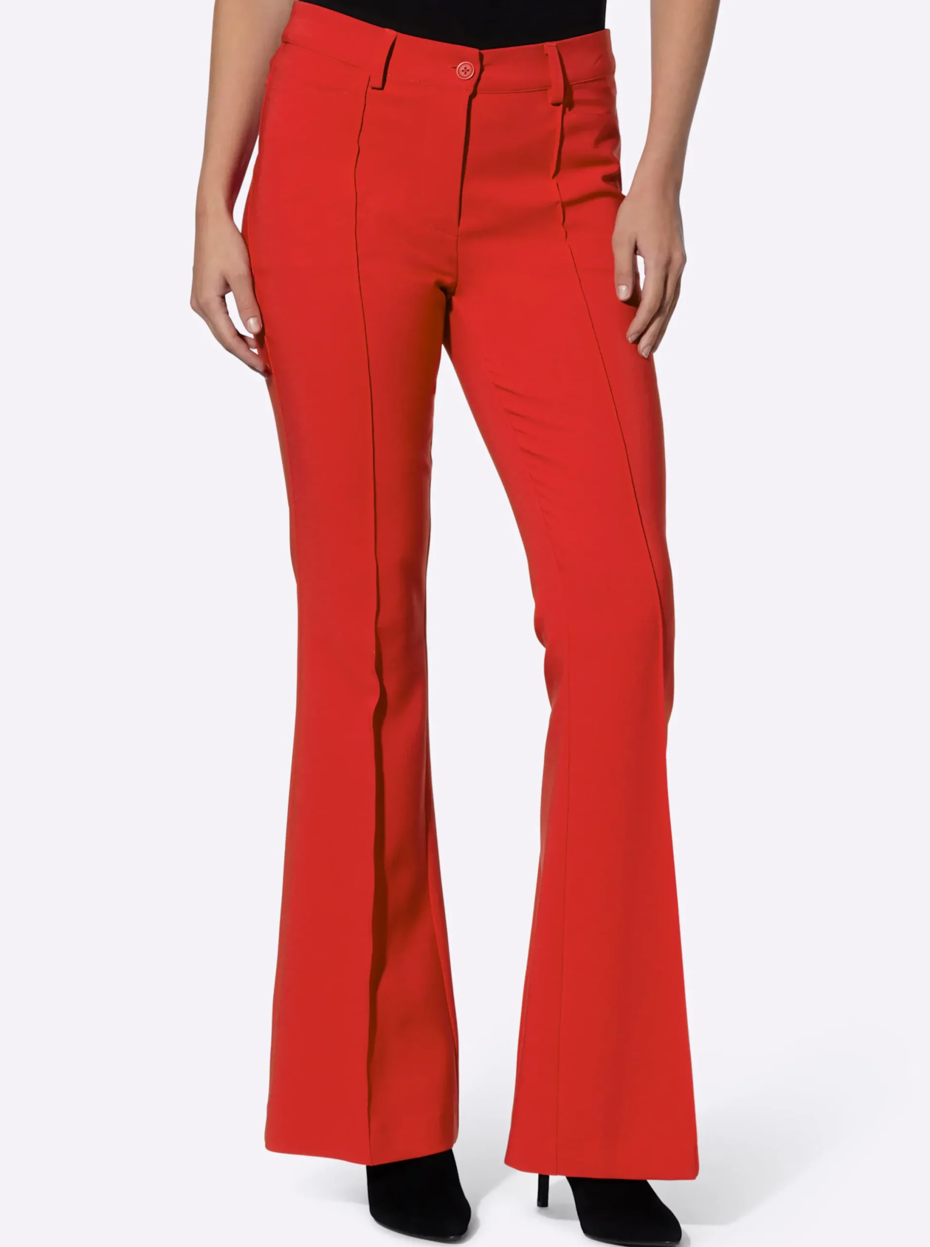 Hosen|heine Stretch-Hose mit Biesen rot