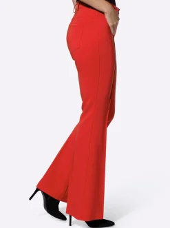 Hosen|heine Stretch-Hose mit Biesen rot