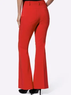 Hosen|heine Stretch-Hose mit Biesen rot