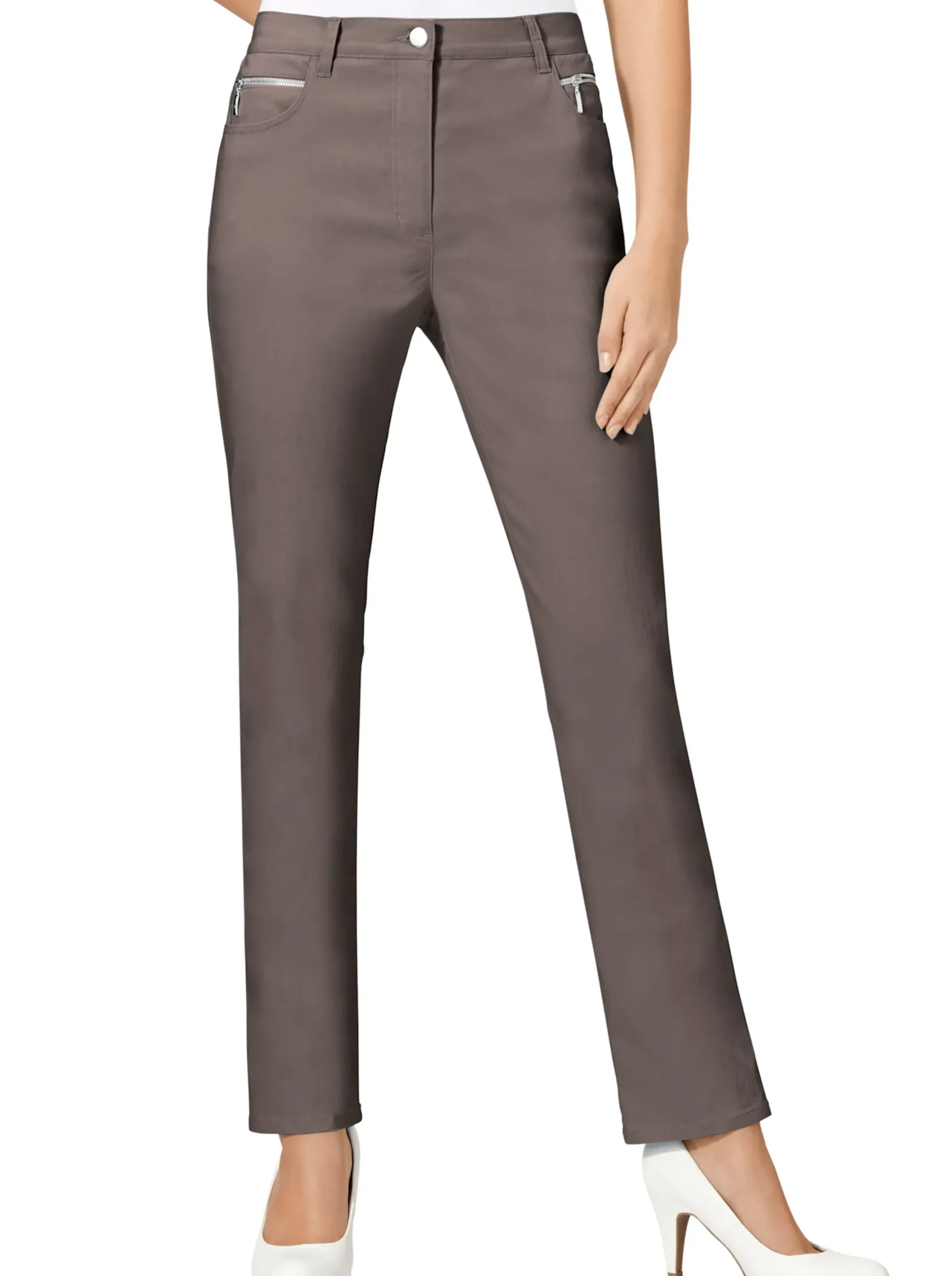 Hosen|Stehmann Comfort line Stretch-Hose mit Zier-Taschen vorne stein