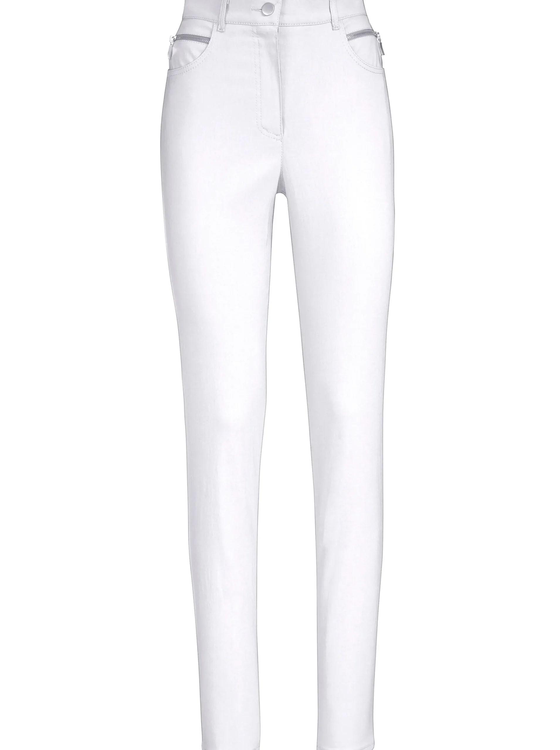 Hosen|Stehmann Comfort line Stretch-Hose mit Zier-Taschen vorne weiß