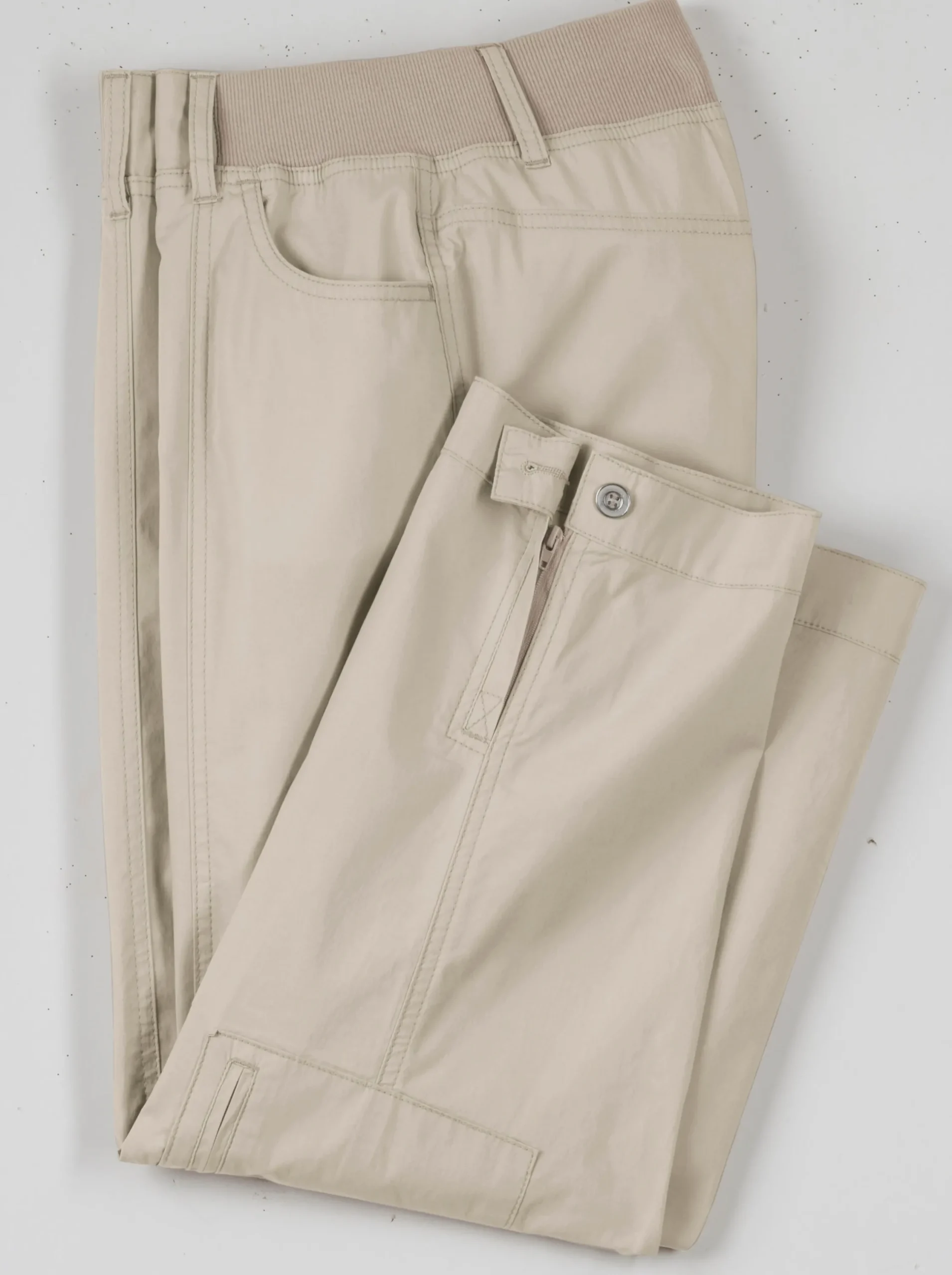 Hosen| Stretch-Hose mit Zipper am Beinabschluss stein
