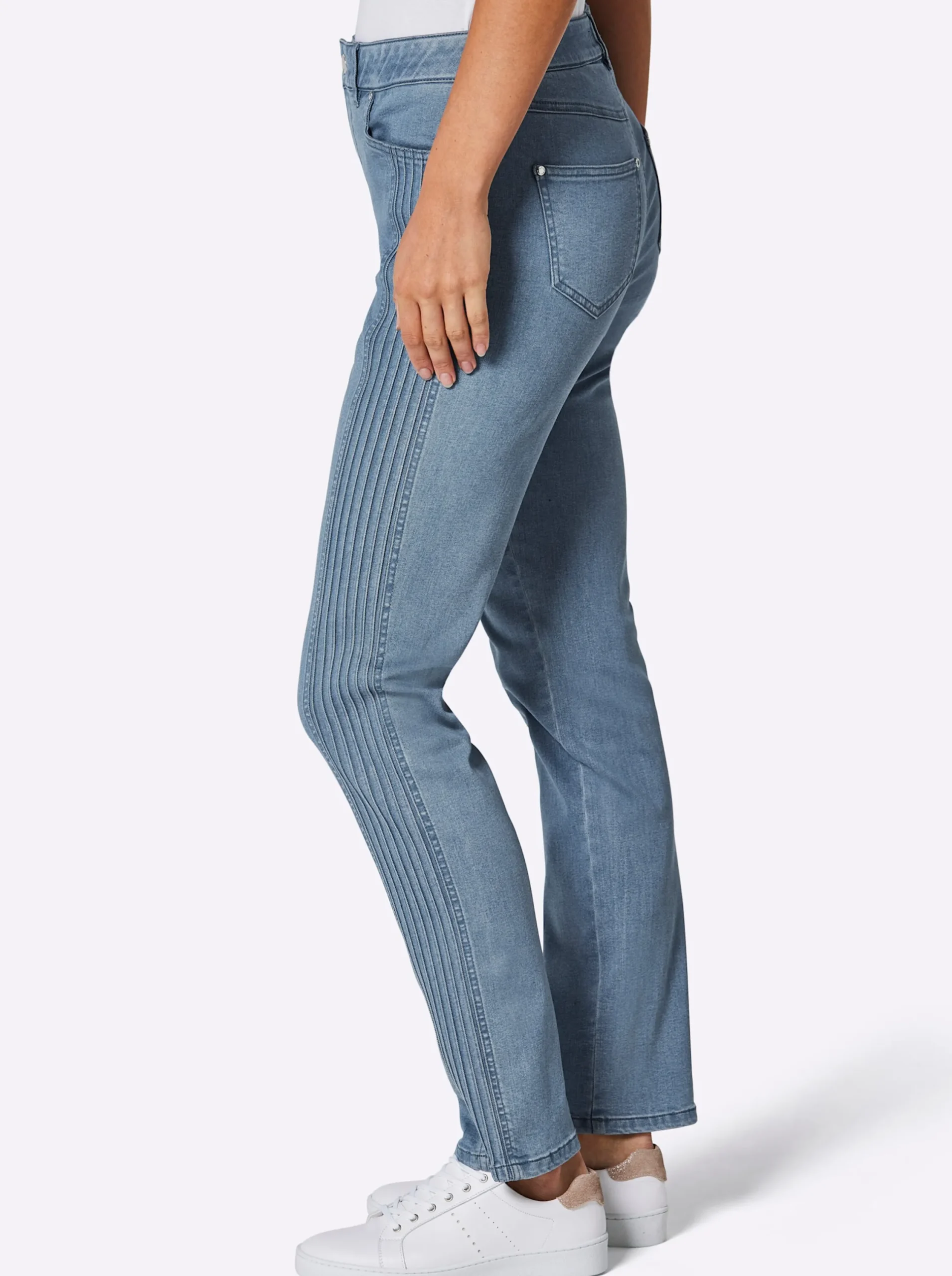 Jeans|CREATION L PREMIUM Stretch-Jeans blue-bleached