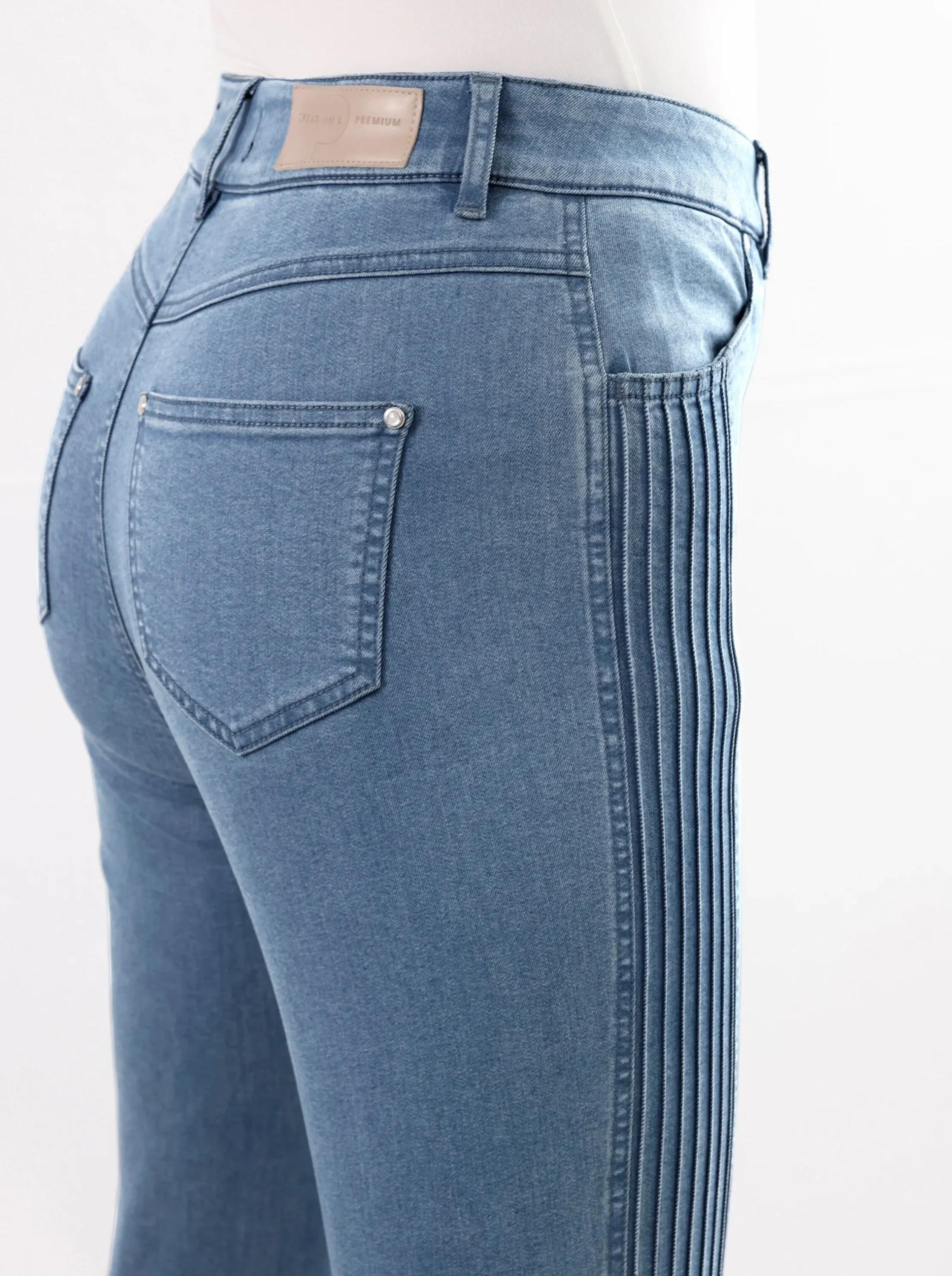 Jeans|CREATION L PREMIUM Stretch-Jeans blue-bleached