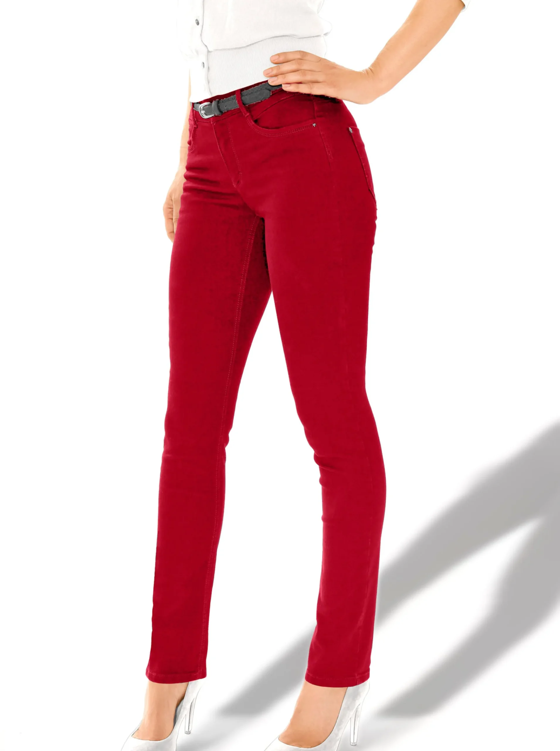 Jeans|Ascari Stretch-Jeans in Röhren-Form rot