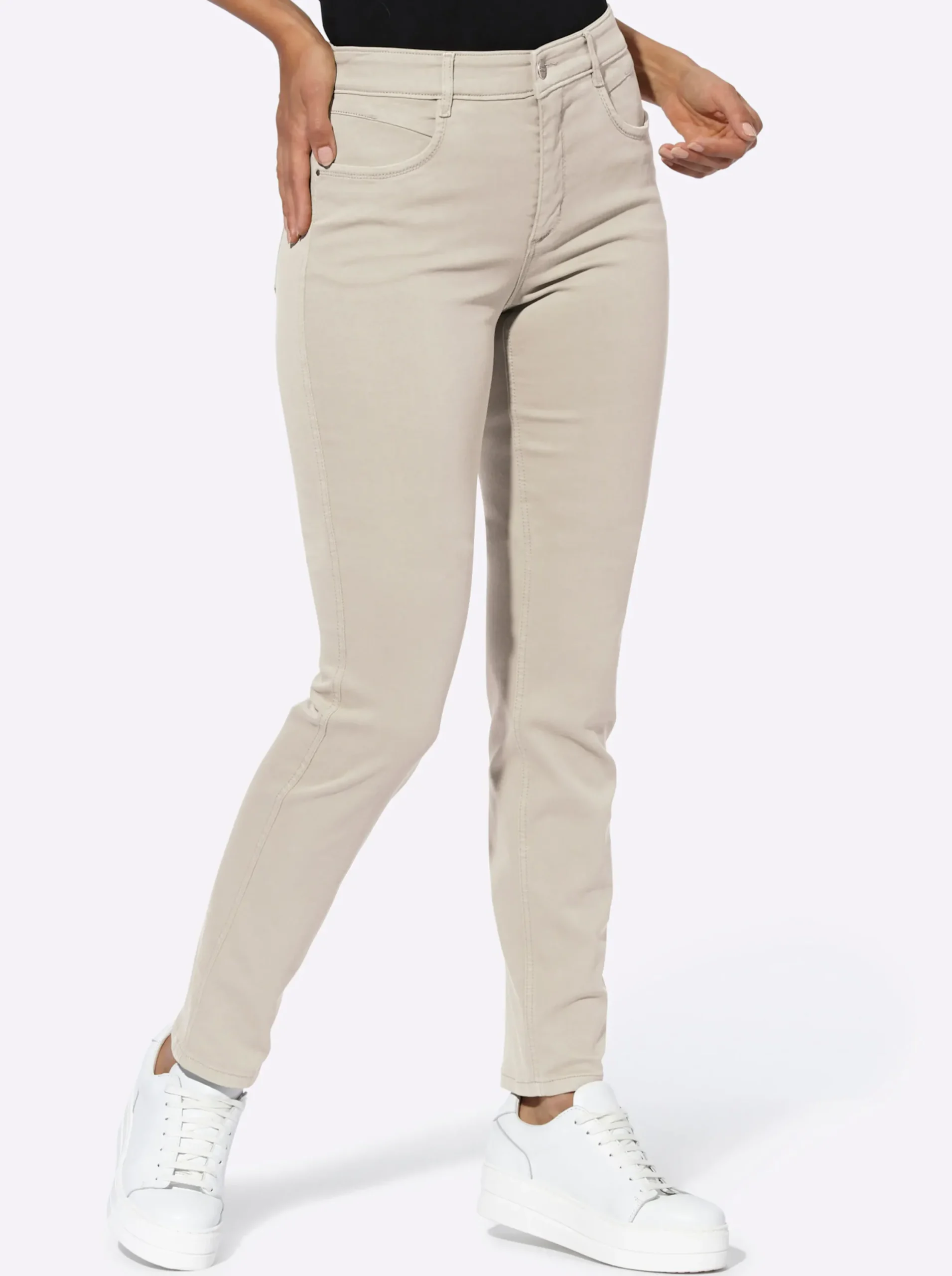 Jeans|Ascari Stretch-Jeans in Röhren-Form sand